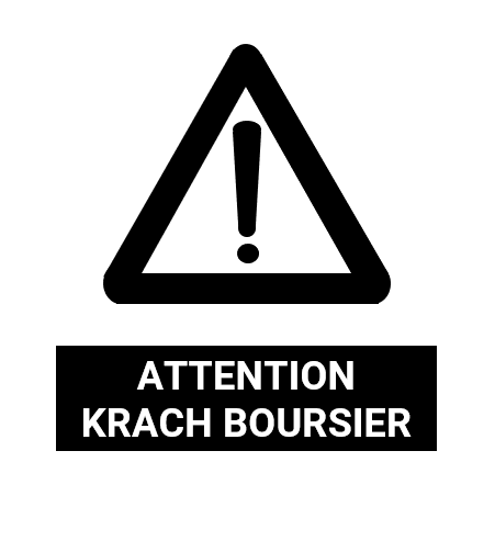 Panneau indiquant danger d'un krach boursier imminent.